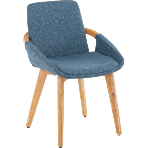 Cosmo Dining Chair in Blue Fabric & Bamboo